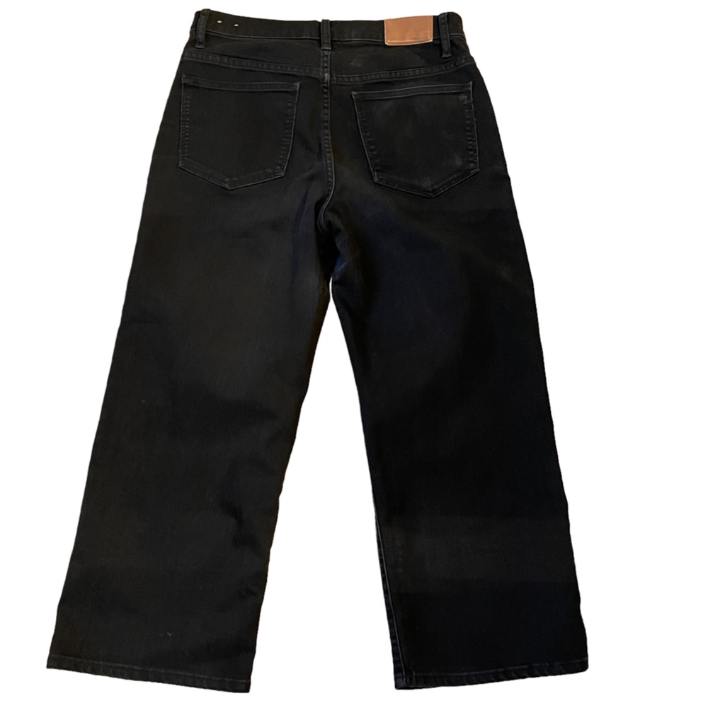 Madewell Slim Wide Leg Crop Black Jeans Size: 29